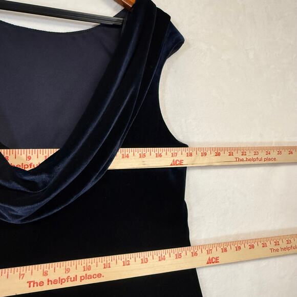 VTG JR. Nites 12P Maxi Dress Velvet‎ Dreamy Blue Sequin Formal Prom Wedding 90s - Picture 8 of 9